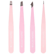 Brushworks The Complete Combination Tweezer Set - Pink (4 Pieces) - Loose 1